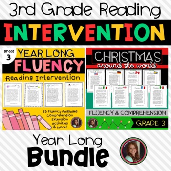 Preview of Reading Intervention Third Grade Year Long Bundle {Fluency & Comprehension}
