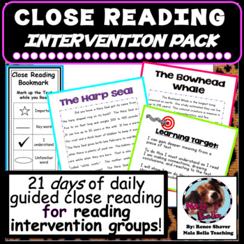 Preview of Reading Comprehension Passages and Intervention Unit
