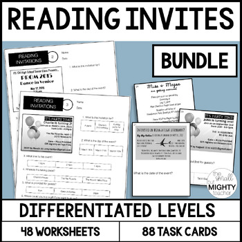 Preview of Reading Invitations BUNDLE, Functional Reading Skills, Special Ed