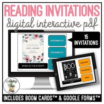 Preview of Reading Invitations Digital Interactive Activity