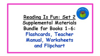 Preview of Reading Is Fun Workbook Set 2, 1-6, Flip Chart, Flashcard Bundle