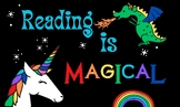 Reading Is Magical Bulletin Board with Unicorn, Dragon, an