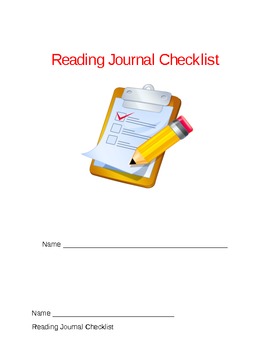 Preview of Reading Journal Checklist for Seat work or Guided Reading Groups