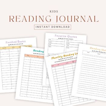 Reading Journal Planner Printable by Kiddie Resources | TPT