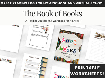 Preview of Reading Journal and Log Book, Reading Log for Homeschool and Virtual School K-12