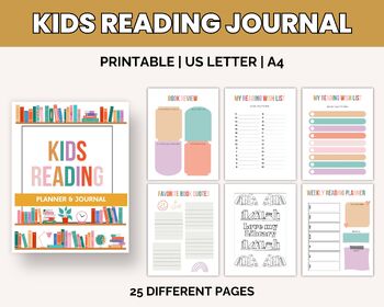 Preview of Reading Journal for Kids, Reading Challenge, 50 Book Challenge with Reading Logs
