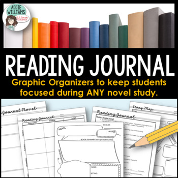 Preview of Reading Journal for Novel Study, Silent Reading or Lit Circles