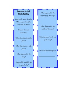 Preview of Reading K-3 Bookmark to Generate Discussion