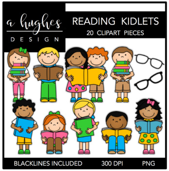 Preview of Reading Kids Clipart 