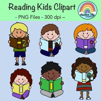 Preview of Reading Kids Clipart - Free Download