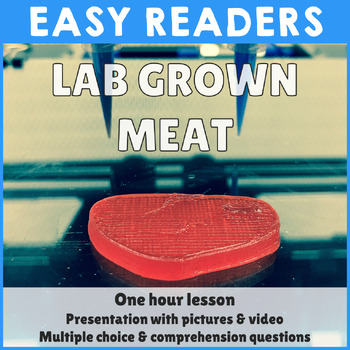 Preview of Reading comprehension - Lab grown meat - PowerPoint & Worksheet