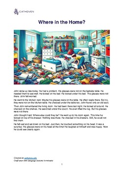 Preview of Reading Lesson - Where in the Home?