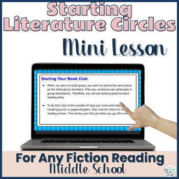 Preview of Reading Lesson for Middle School - Starting Literature Circles Mini Lesson FREE