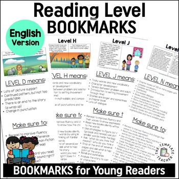 Preview of Reading Level Bookmarks Conference Guide for Leveled Books English ONLY