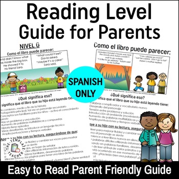 Preview of Reading Level Guide: Parent's Handbook for your Child's Leveled Books In Spanish