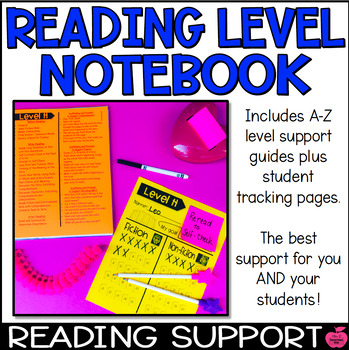 Preview of Reading Level Teacher Notebook and Student Tracking Pages Levels A-Z