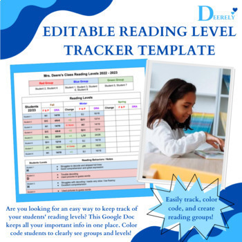 Preview of Reading Level Tracker Template