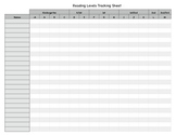 Reading Levels Tracking Sheet