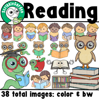 Preview of Library Reading ClipArt