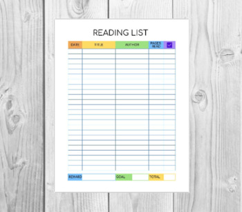 Reading List Printable Book Log Reading List Kids Reading Goal Pdf Ins