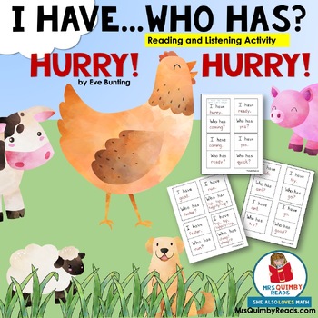 Preview of Reading-Listening Activity | I Have...Who Has? | Hurry! Hurry! by Eve Bunting