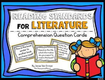 Preview of Reading Literature Comprehension Question Cards {CCSS Aligned}