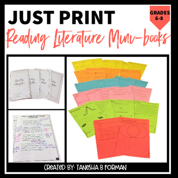 Preview of Reading Literature Middle Grades Activities – Common Core Aligned