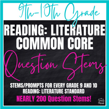 Preview of Reading: Literature Question Stems, Common Core Annotated Standards Grades 9-10