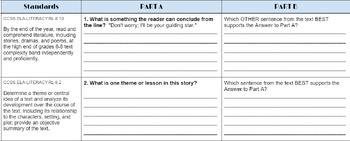 Preview of Reading: Literature Standards Practice 8th Grade