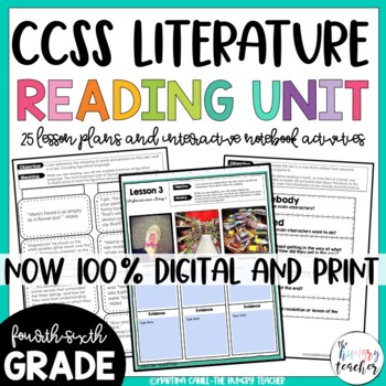 Preview of Reading Literature Unit for 4th 5th 6th Interactive Notebook and Digital Lessons