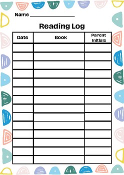 Reading Log By Reading With Miss Carly 