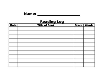 Reading Log by Hopping into Second Grade | TPT