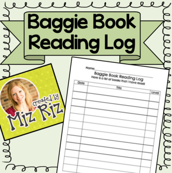 Preview of Baggie Book Reading Log