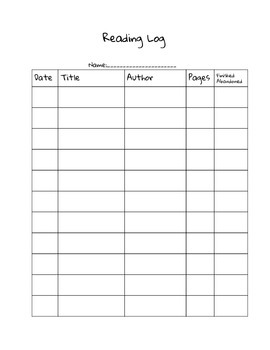Reading Log by SpedSupplies | TPT