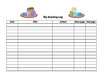 Reading Log by Kathleen R | TPT