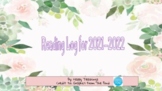 Reading Log 2021-2022 FREE