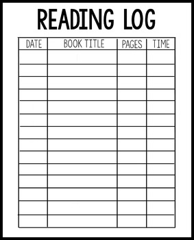 Reading Log by Miss L's Locker | TPT