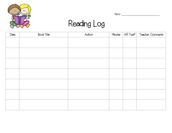 Reading Log by Rhoton's Ramblin' Second Graders | TpT