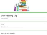 Reading Log 2nd Grade Digital