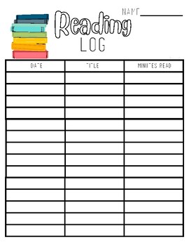 Reading Log by mrspowell | TPT