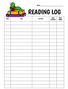 Reading Log by 4th Grade Shenanagians | TPT