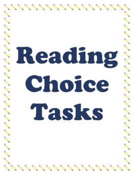 Preview of Reading Log Alternative: Reading Choice Tasks