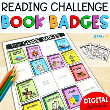 Preview of Reading Log Alternative l Book Badges for a Reading Challenge