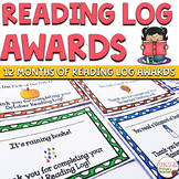 Reading Log Awards Monthly