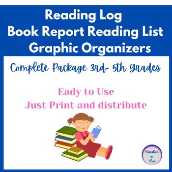 Preview of Reading Log, Book Report, Reading List, Worksheets Grades 3rd, 4th, and 5th