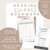 Reading Log Bookmark