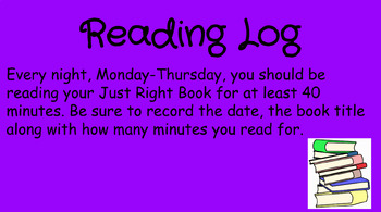 Preview of Reading Log - Digital with 40 slides