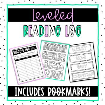 Reading Log | Doodle Bookmarks| Leveled Reading | Editable | TpT