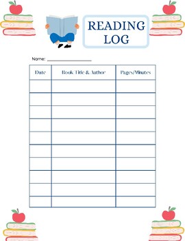 Preview of Reading Log FREE Printable