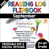 Reading Log Flip Book for September FREE